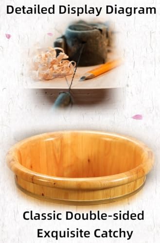 Bañera de pies de madera maciza con tapa Wcxixo miniatura 5