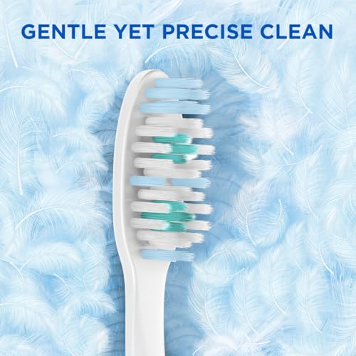Oral-B Precision Clean Sensitive Soft Manual Toothbrush For Adults, Ultra Soft Bristles For Sensitive Teeth and Gums, Multicolour Tooth Brush Set, Oral B Dentist Recommended Brand (Family Pack of 4)