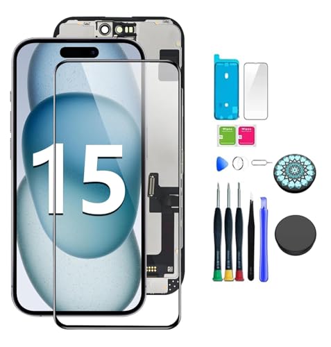 Écran pour iPhone 15 OLED 6,1" vitre de remplacement avec châssis et numériseur 3D Touch