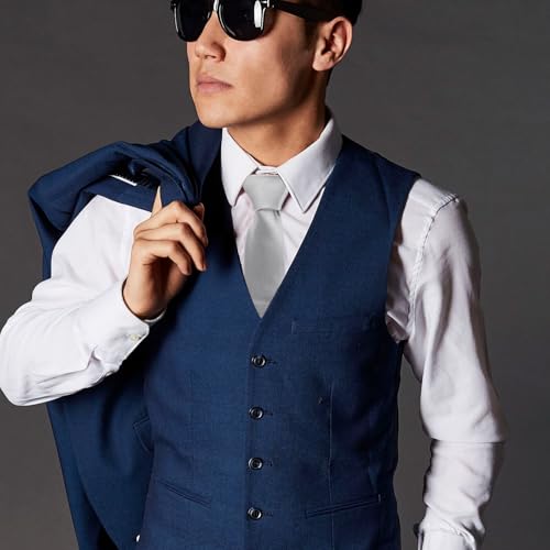Set de corbata clásica para hombre con gemelos y pañuelo miniatura 7