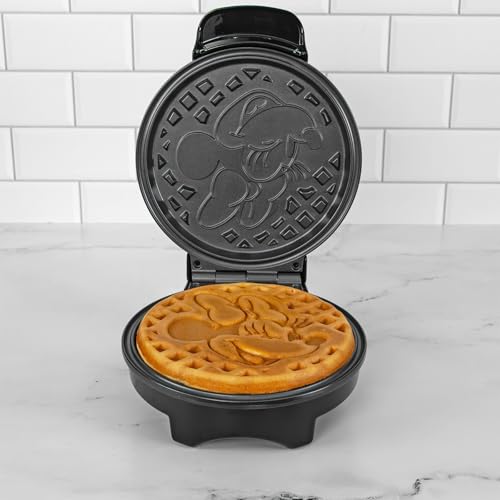 Image of Uncanny Brands Disney Minnie Mouse Waffle Maker - Non-Stick Round Waffle Iron - Easy to Use and Clean