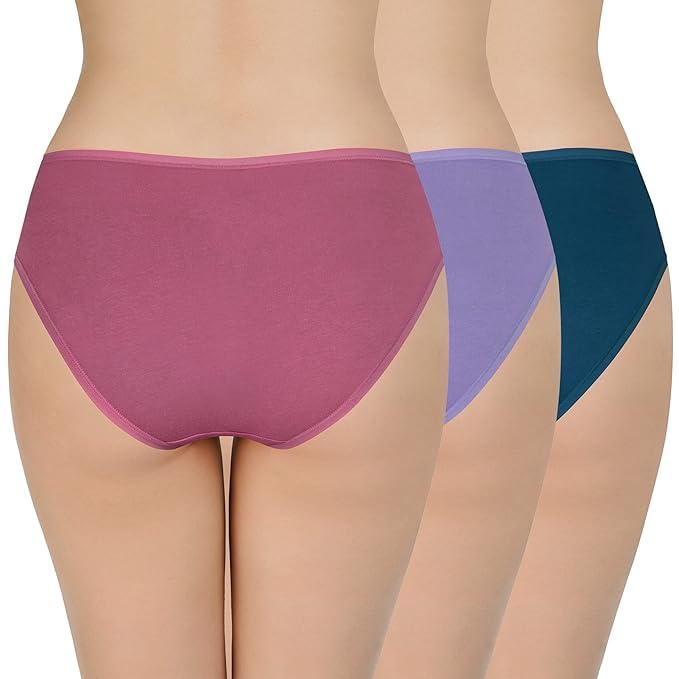 Image of LOURYN KOULYN Solid Low Rise Cotton Bikini Panty Pack(Pack of 3)