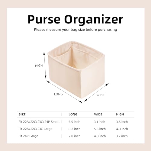 Image of DGAZ Silk Purse Organizer Insert Fits Chanel Duma Bags,Silky Smooth Bag Organizer,Luxury Handbag & Tote Shaper(Craie,22A /22C /23C Large)