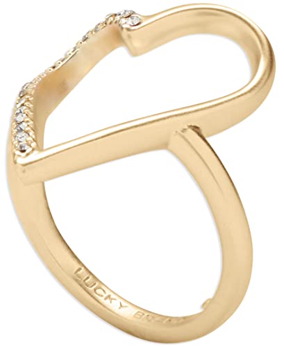 Lucky Brand Open Heart Pave Ring,Gold,Size 7 #TOP1