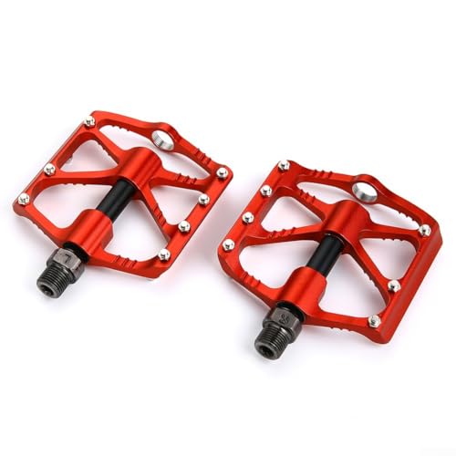Pedales de aleación de aluminio para bicicletas ultraligeros y amortiguadores para una experiencia de ciclismo superior (rojo)