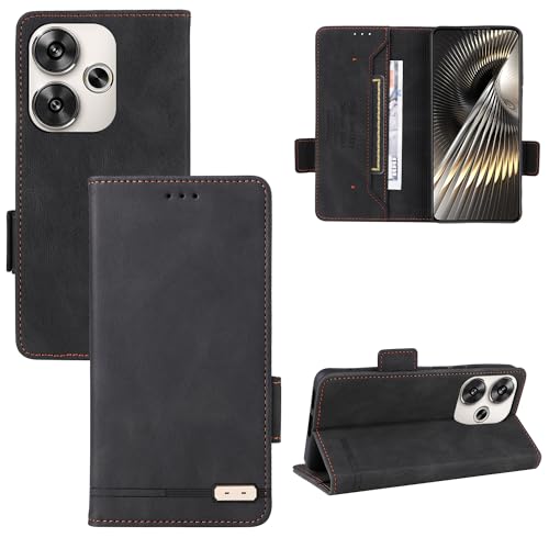 Capa para Xiaomi Poco F6 Capinha de couro PU com suporte para cartão case flip de proteção com fecha