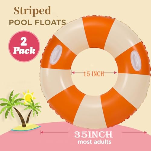 Image of 2 PCS Inflatable Pool Floats for Swimming Pool Party Lake Beach Adults - Floaties Pool Tubes Swim Rings Tubes Floaties for Beach Pool Party Decorations