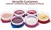 SIGNORA WARE Condiment Containers with Lids- 6 pk. 2.3 oz.Salad Dressing to go Small Food Storage Containers- Sauce Cups Leak proof Reusable Plastic BPA free for Lunch Box Picnic Travel