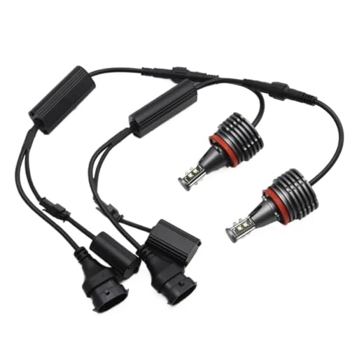 H8 LED Angel Eyes 120W pour BMW E60 E61 LCI : Solution Anti-Erreur Canbus Phares Avant Blanc