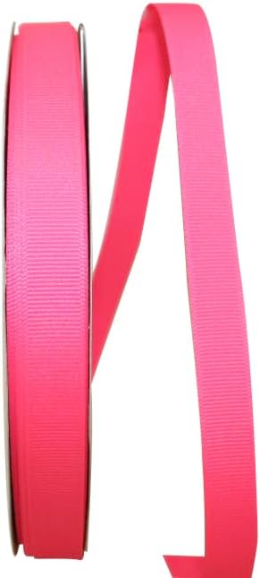 Reliant Ribbon Grosgrain Texture Ribbon, 5/8 Inch X 100 Yards, Neon Pink