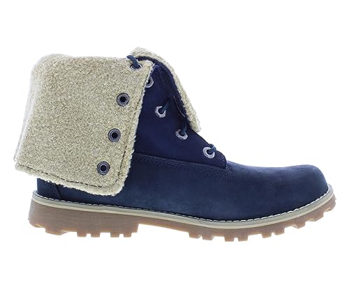 Timberland Youth Authentics 6 inch Shearling Navy Nubuck Boots 4 US3