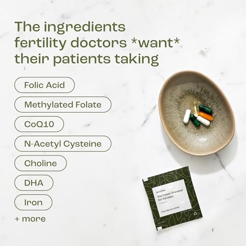 Image of bird&be The Power Prenatal for Females - Fertility Support with Algae Oil DHA (Omega-3), CoQ10 and N-Acetyl Cysteine - 30-Day Supply