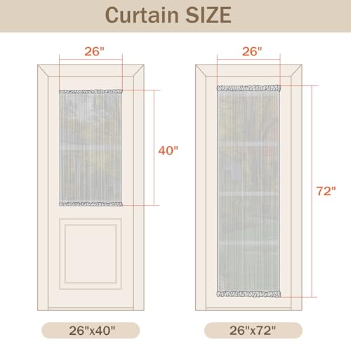 Image of MYSKY HOME Floral Linen Door Curtains Blue Farmhouse Semi Sheer 2 Panels