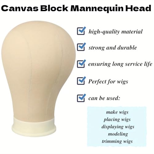 Mannequin Head for Wigs, Canvas Mannequin Head for Making or Display Wigs by Yiifiulyn - Image 6