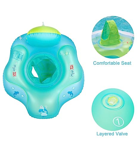Myir Jun Baby Float, Inflatable Baby Pool Float Toddler Swimming Float Ring Children Waist Swim Baby Swimming Ring Kids Swim Trainer (Blue, S) #TOP3
