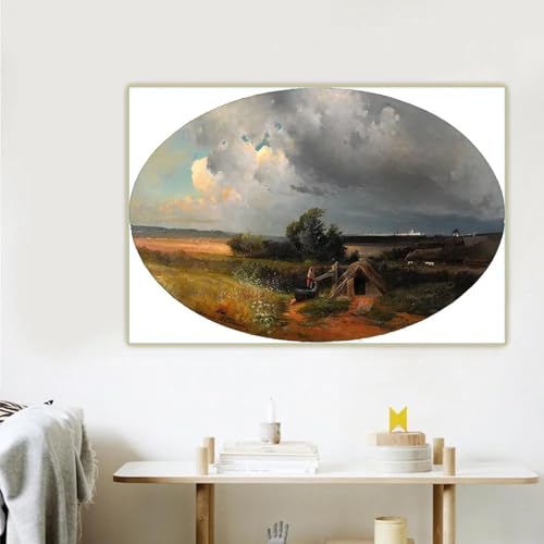 Peinture à l'huile Alexey Savrasov Vue de Moscou toile 70x110 cm décor mural sans cadre