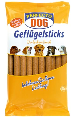 15x150g Perfecto Dog 150g Geflügelsticks Hundesnack Leckerli Geflügel Snack für Hunde