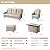 CAODOC Patio Furniture Sets with Fire Pit Table,6 Pieces All Weather PE Wicker Conversation Sofa,Outdoor Furniture Grey Wicker beige Cushion