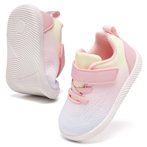 Image of MORENDL Toddler Sneakers Baby Boys & Girls Barefoot Shoes Lightweight Breathable Walking Running Tennis Athletic Sport Shoes