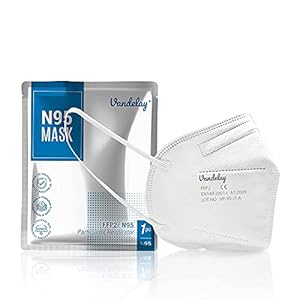 Vandelay UV Sterilized Non-Woven Fabric Reuseable 5 Layer N95 Face Mask - Soft Nose Sponge (Pack of 5, White, Without Valve) for Unisex?