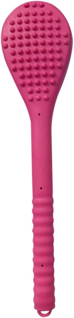 Silicone Hollow Massage Hammer Double-Sided Massaging Tool with Non-Slip Handle for Body Acupressure and Fatigue Relief Large Red Relaxation Stick for Neck Back Shoulders Hands and