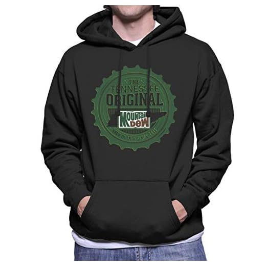 Mountain Dew Tennessee Original herrtröja med huva, Svart, XXL