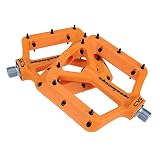 Fahrradpedale Mountainbike MTB Pedale Pedale Fahrrad Flatpedals MTB Mountainbike-Zubehör Flache Pedale Fahrrad Pedale BMX Pedale Fahrradzubehör orange,Free Size