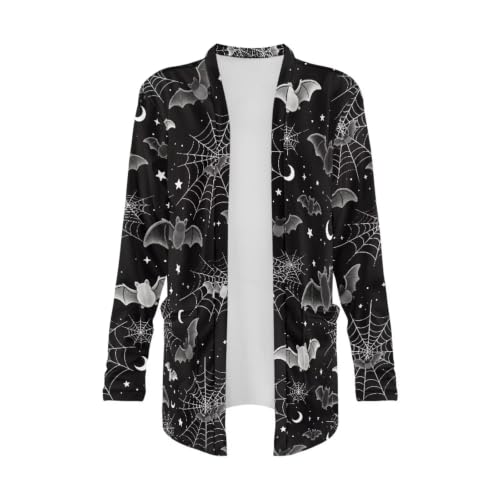 Image of Fall Maple Leaf Cardigan Sweaters for Women Long Sleeve Cardigan Soft Drape Open Front Dusters V-Neck Jackets Dressy