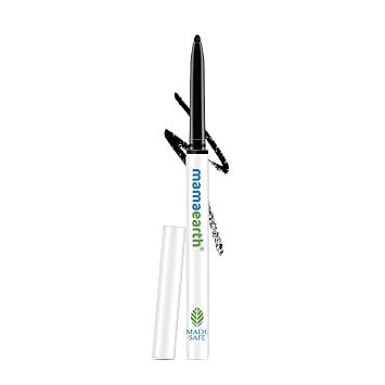 MAMAEARTH Charcoal Black Long Stay Kajal with vitamin c & Chamomile 0.01 Oz/0.35g