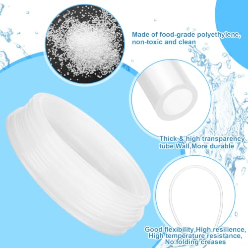 Image of Nuanchu 100ft Polyethylene Tubing, 5 /8 inch Od, 1 /2 inch ID, 0.062 inch Wall, Transpare