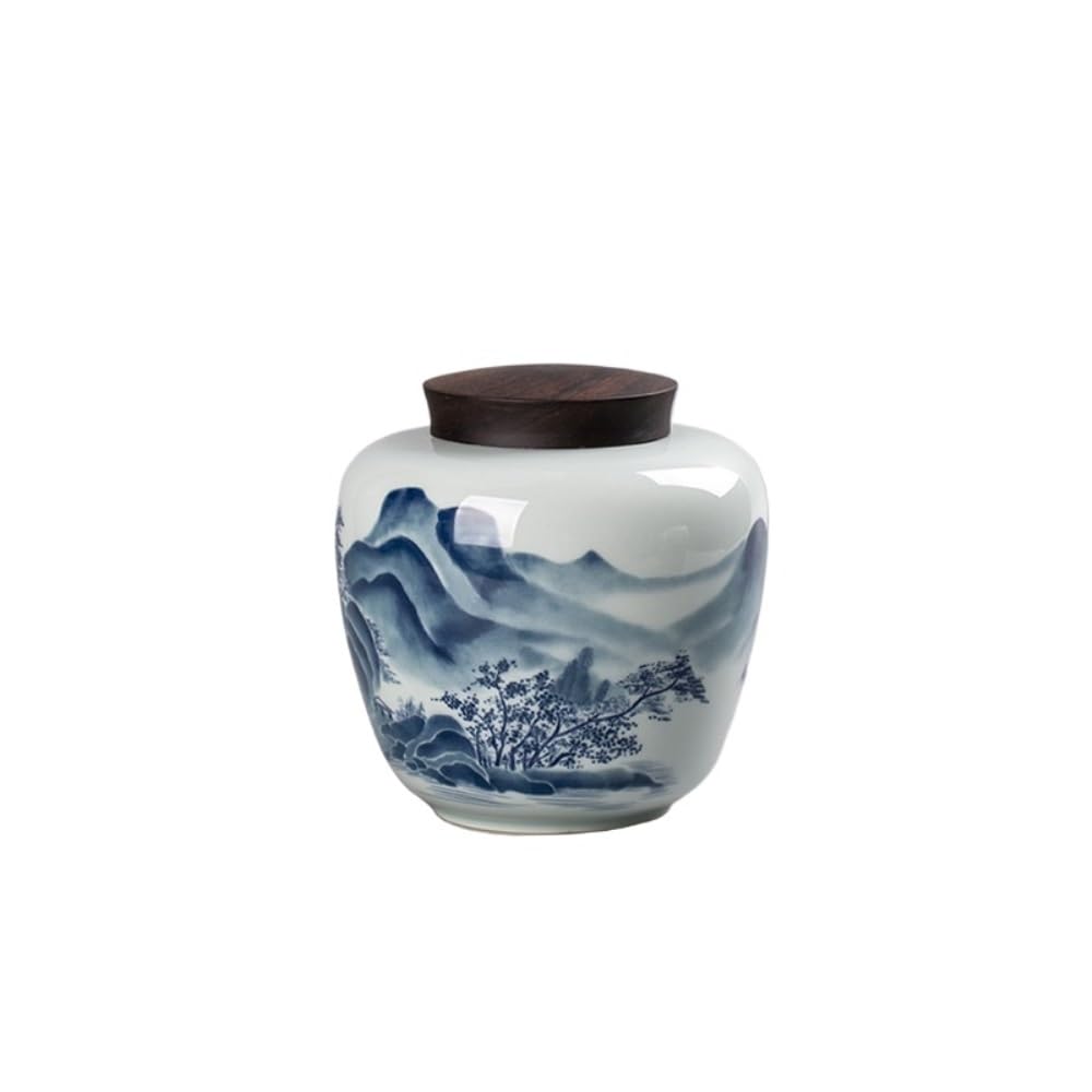 XYNSNDB Pojemnik na herbatę ceramiczny luzem pojemnik do przechowywania herbaty słoik okrągły słoik o dużej pojemności szczelnie zamknięty słoik słoik do przechowywania herbaty Retro zestaw do herbaty