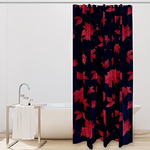 Rideau de douche imperméable feuilles d'érable rouge 183x183cm - 3