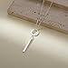 Hergory Silver Necklace for Women, Dainty Long Necklaces with 14k Silver Plated Adjustable Y Shaped Circle and Bar Pendant Fashion Jewelry Gift