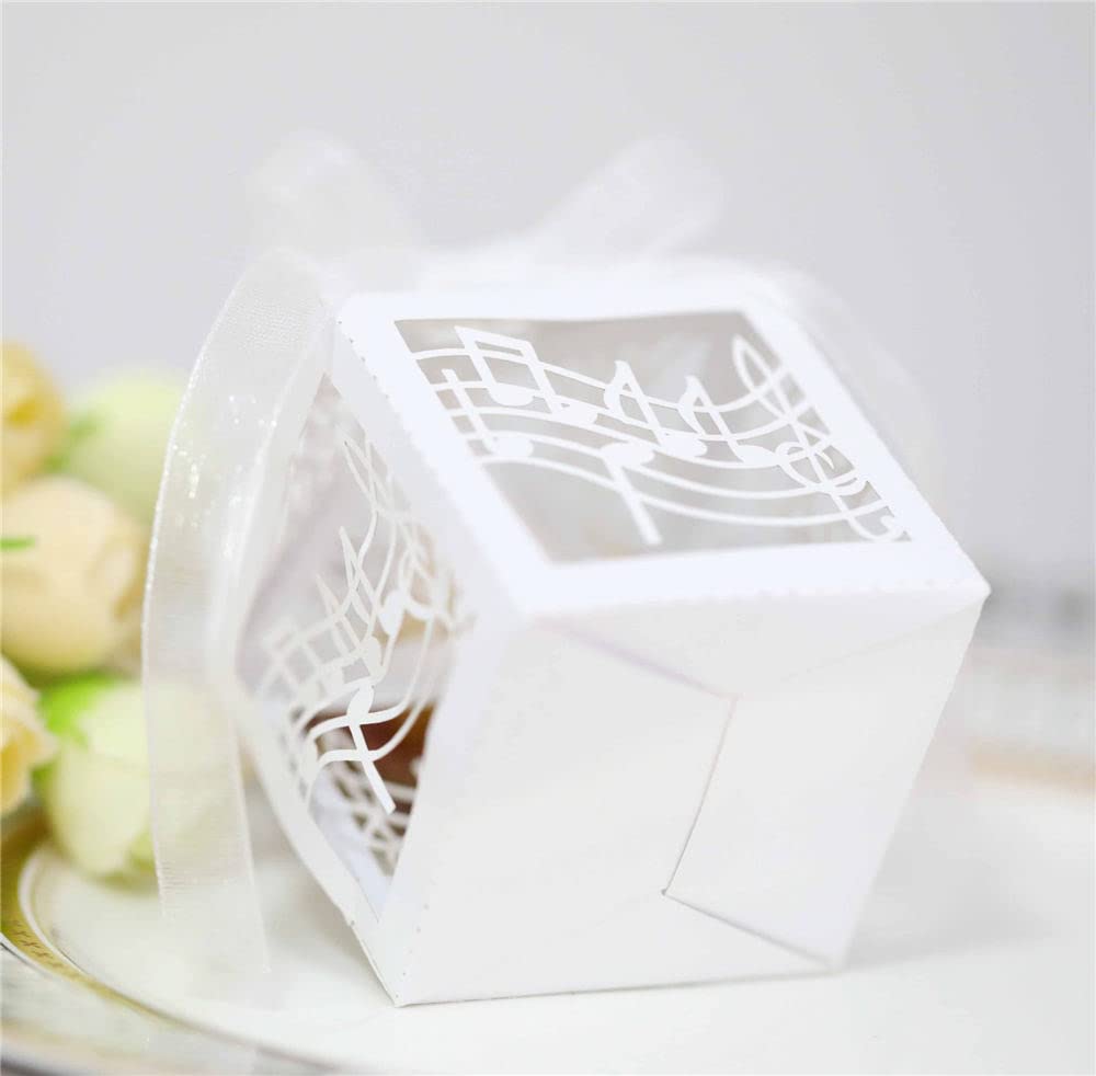 Süße Geschenkboxen Mit Band Für Hochzeit, Geburtstag & Mehr – 50 Stück, Gelb, DIY-Faltbox