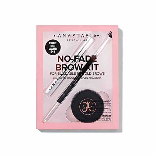 Anastasia Beverly Hills No-Fade Kit cadeau pour sourcils - Pomade marron doux - 4 g - Pinceau 7B - Mini gel transparent pour sourcils 2,5 ml Cover