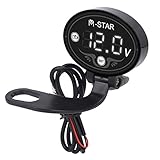 Tbest Voltímetro LED para Motocicleta, Monitor de Batería Inteligente Digital, Medidor de Voltaje ABS de Alta Precisión para Motocicletas