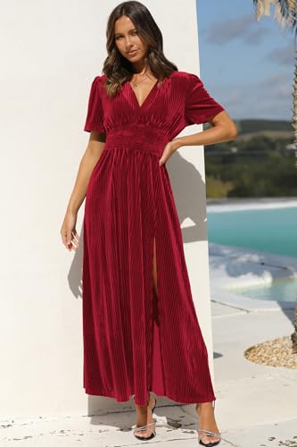 Image of Maxigerui Women's Velvet Maxi Dress Formal Dresses for Wedding Guest Dress