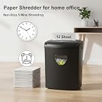 Déchiqueteuse de papier pour la maison,Shred 12 Coupe de feuille,5.55-panier de gallon, P-4 Sécurité,Shred Paper/Cards/CDs/Staples/Clips - Système Jam Proof pour le Home Office
