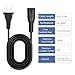 6.6Ft AC Power Cord for Electric Recliner, power supply cord replacement Okin, Limoss, Lazboy, Pride, Berkline electric chair lift, electric scooter, adjustable bed parts, 2 Prong US Plug cable