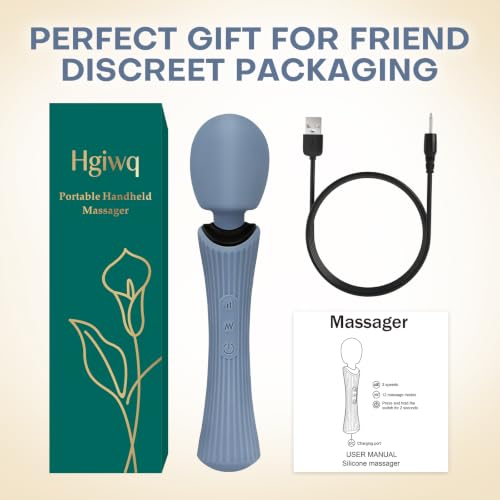Image of Handheld Personal Wand Massager - USB Rechargeable & Skin-Friendly Silicone, Blue