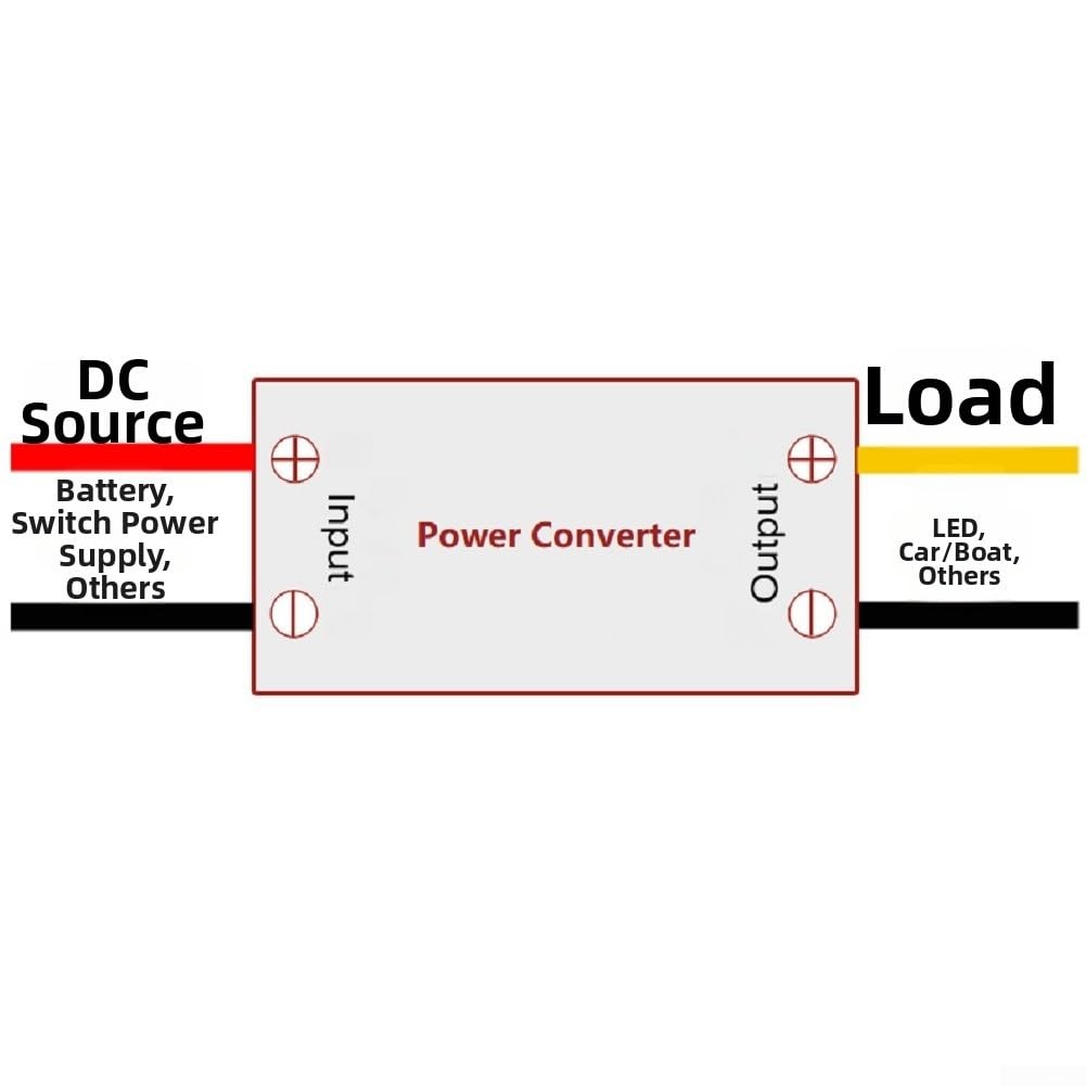 Convertidor de 48 V a 12 V, 50 A, 600 W, IP68, resistente al agua, de aluminio DC-DC, convertidor de 48 V a 12 V, 50 A, resistente regulador de voltaje RV, 48 V, 12 V, 50 A, para vehículos eléctricos