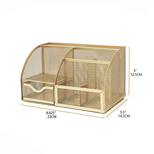image for Annova Mesh Desk Organizer Office with 7 Compartments + Drawer/Desk Ti