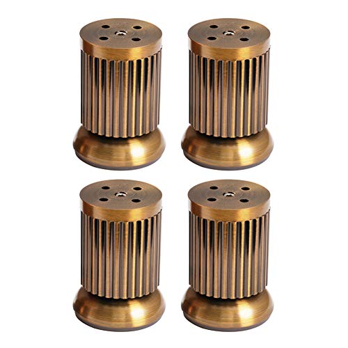 RXBFD Zinklegierung Möbelfüße, Verstellbare Höhe Gestreift Antikes Kupfer Kabinett Füße, Sofa Füße Arbeitsplatte, Schreibtisch Tischbeine, Hardware Zubehör- 4 Stück (Mit Schrauben) Cover