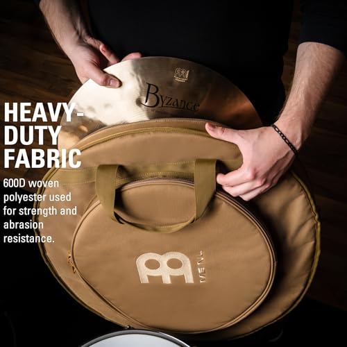 22" Cymbal Backpack Bag with 15" Hihat Compartment — Coyote Brown, Padded Shoulder and Waist Straps