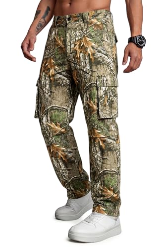 GINGTTO Mens Hunting Pants Camo Cargo Tactical Pants for Men Stretch Military Clothes Insulated 34