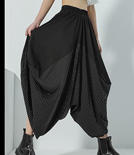 roen ストライプ サルエルパンツ 黒 roen ストライプ サルエルパンツ 黒 roen ストライプ サルエルパンツ