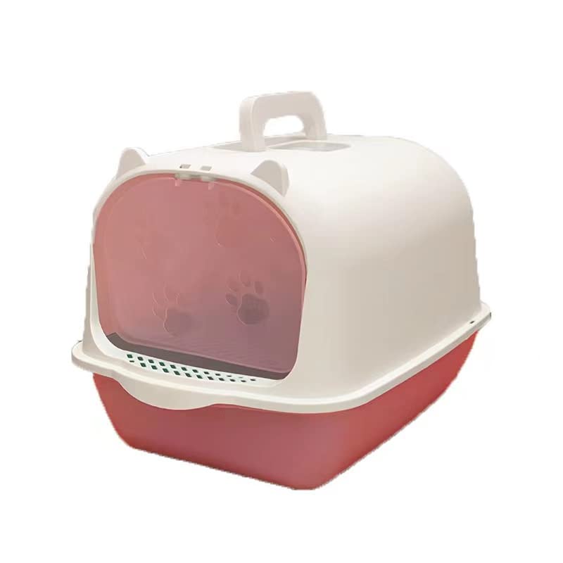 Orchid M Idesign Cat Litter Box with Lid (Pink-White)