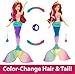 Mattel Disney Princess Toys, Ariel Swimming Mermaid Fashion Doll with Color-Change Hair & Tail, Inspired by The Little Mermaid Movie (Amazon Exclusive)
