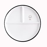 CoCoMe Round Smile Sun Ceramic Porcelain Divided Dessert Salad Plate Dinner Plate - 8 Inch (1,...