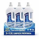 Gel limpiador de baño, Limpiador Antical para baño, Producto liquido para limpieza Baño y WC, desinfectante antibacterias sin lejía, Apto para WC, azulejos y suelo, Contiene 3 Botellas de 1.50 Litros